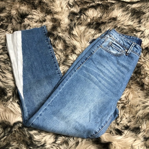 RACHEL Roy hi rise cropped raw hem sequin detail jeans - Picture 5 of 13